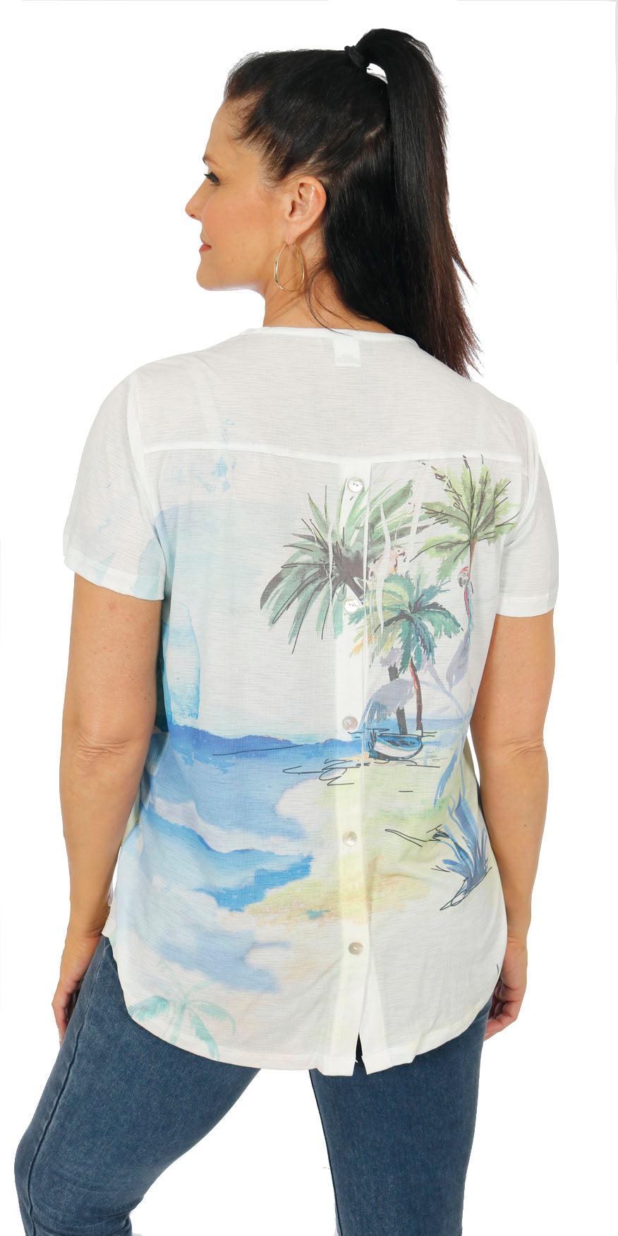 Impulse California Women's Tropical Parrot Pullover Shirt