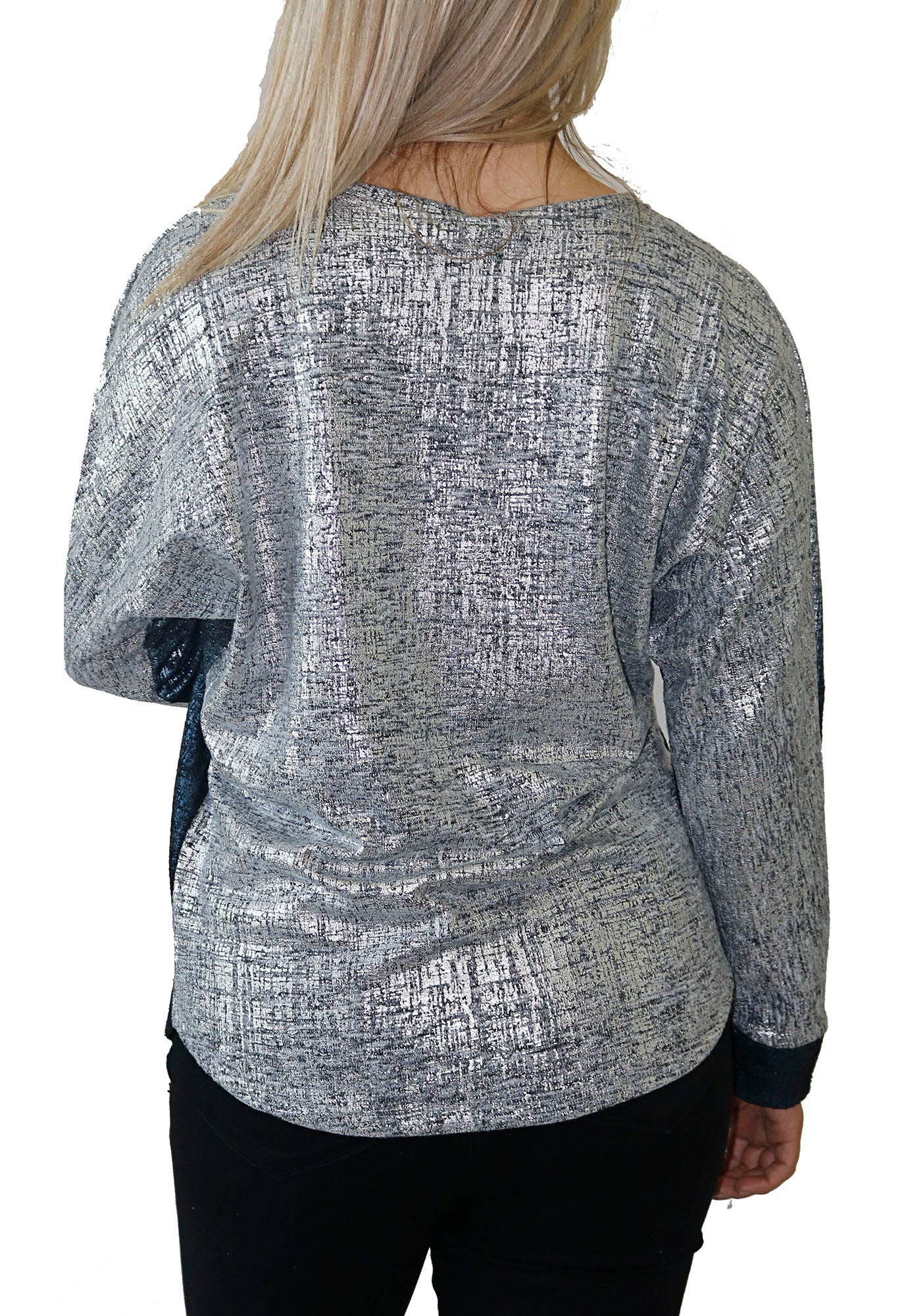 Impulse California Women's Silver Beaded Sweater
