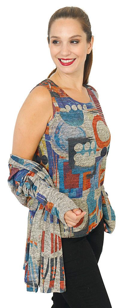 Impulse California Women's Cardigan and Matching Tank Top Set