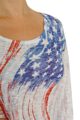 Impulse California Women's Waving Flag Printed Top