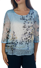 Impulse California Women's Two Tone Print Mesh - Petite