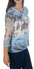 Impulse California Women's Two Tone Print Mesh - Petite