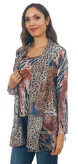 Impulse California Women's Printed Cardigan with Attached Tank Top