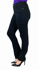 TrueSlim Black Bootcut Jeggings with button closure - side view