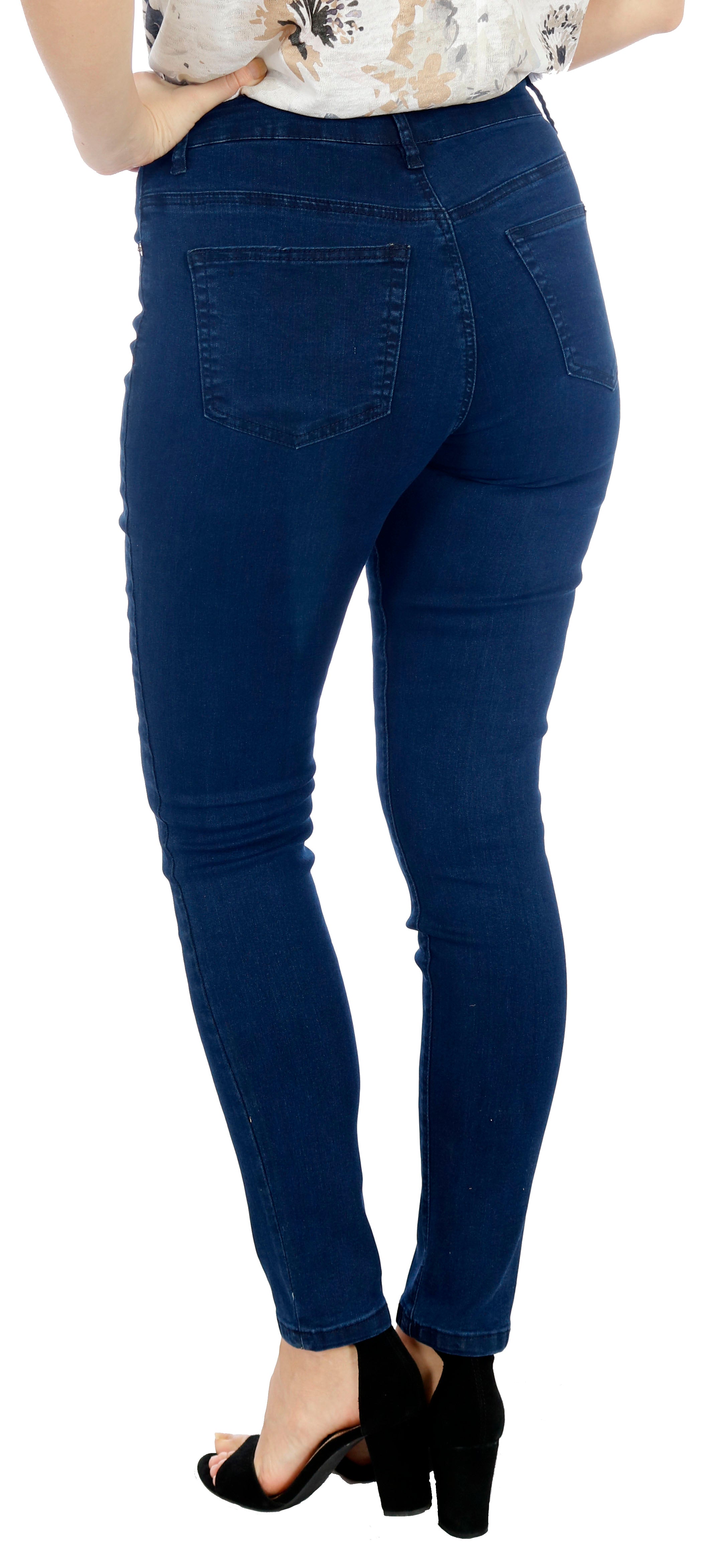 Mid waist Jeans/Jeggings pants Butt lifting Shaping - Dark Blue