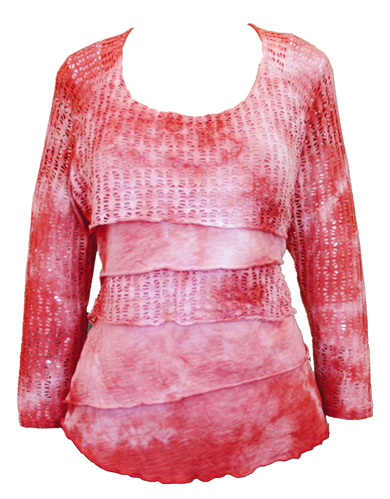 Impulse California Women's Coral Cotton Mesh Tunic