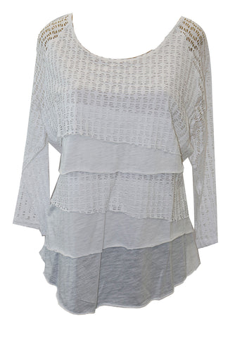 Impulse California Women's White Cotton Mesh Tunic