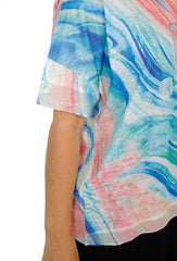 Impulse California Women's Colorful Drop Shoulder Crop Top