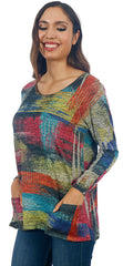 Impulse California Women's Brushed Color Patch Pocket Sweater