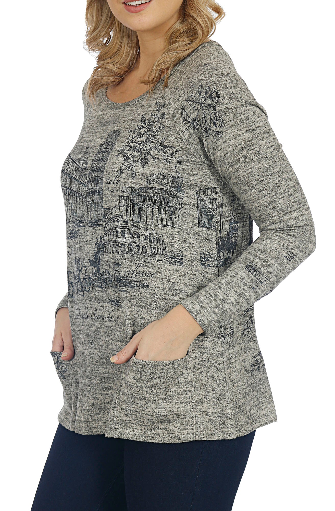Impulse California Women's Pisa Patch Pocket Sweater