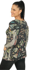 Impulse California Women's Color Mosaic Patch Pocket Sweater