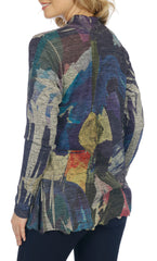 Impulse California Women's Abstract Mock Turtle Neck Tunic