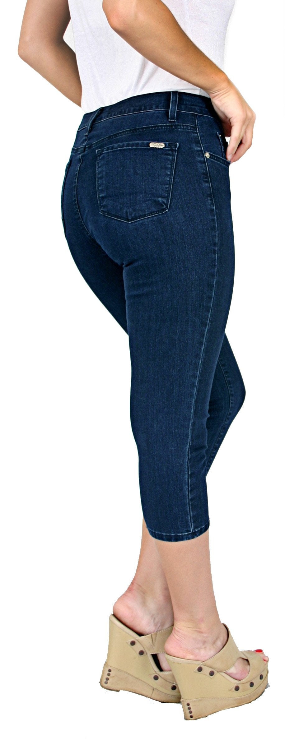 DGHM-JLMY Women's Slim Fit Denim Capri Pants Casual Skinny Slim