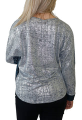 Impulse California Women's Silver Foil Knit Sweater