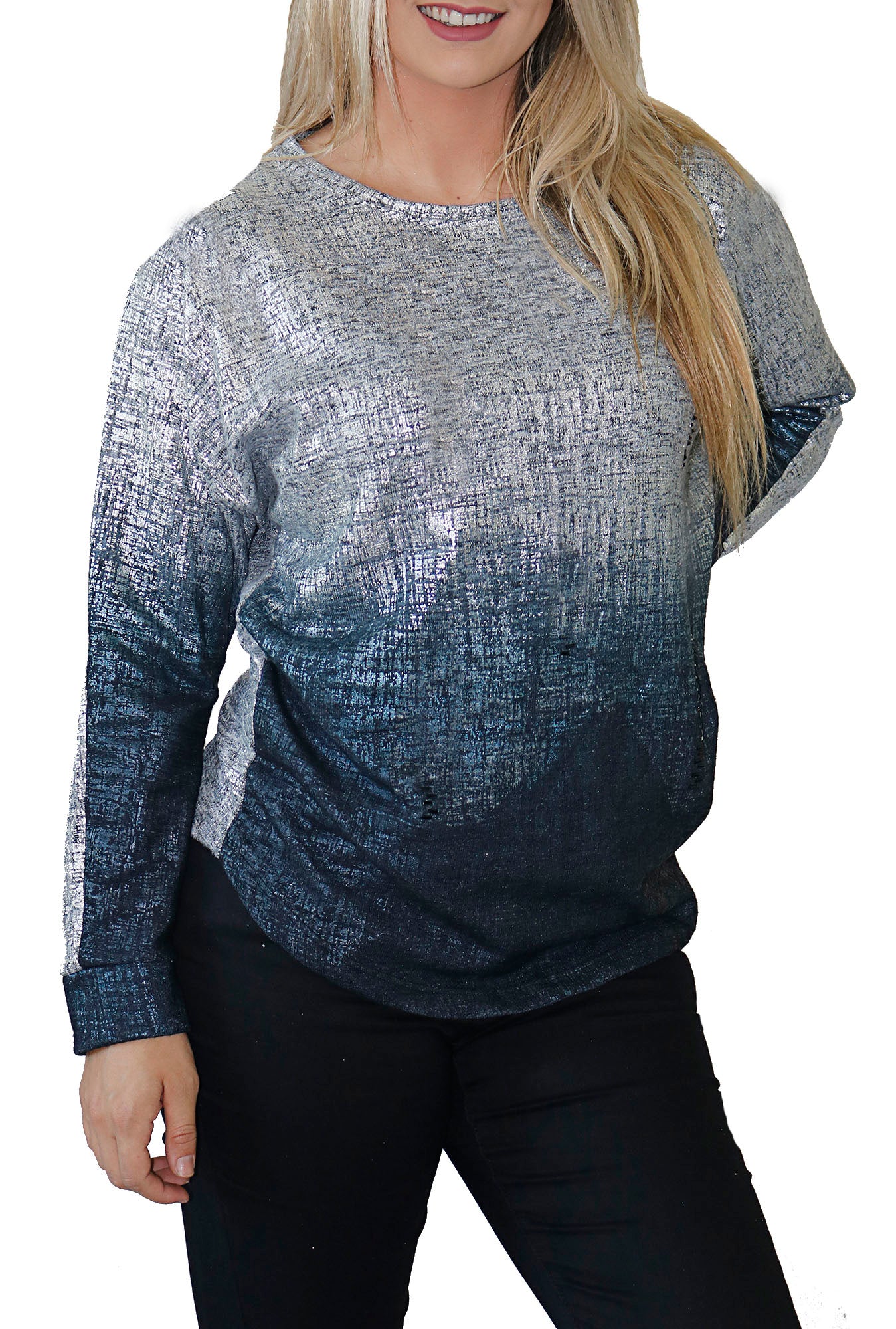 Impulse California Women's Silver Beaded Sweater